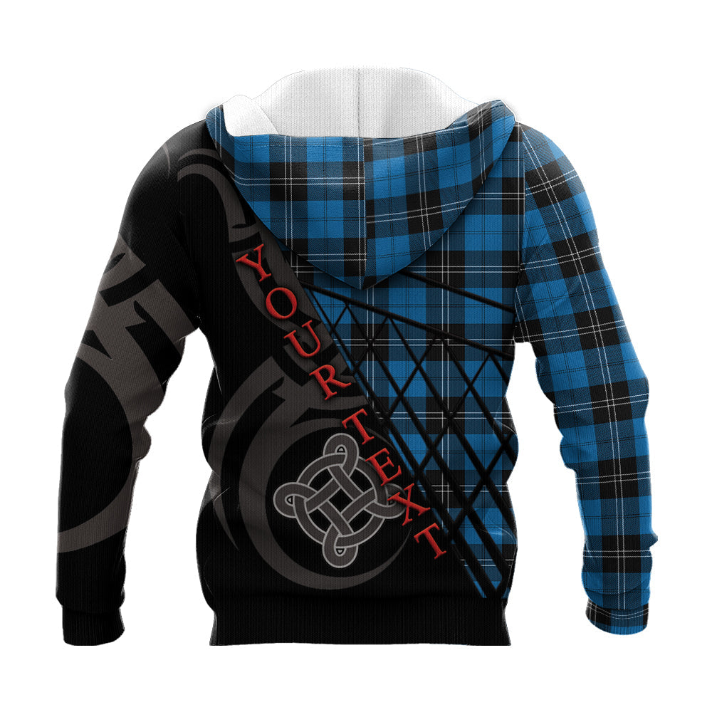 Printivon Ramsay Blue Ancient Knitted Hoodie Pattern Celtic Custom Text