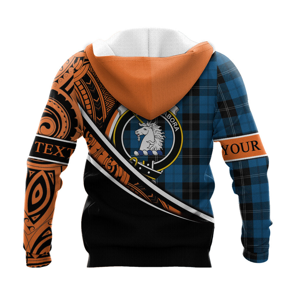 Printivon Ramsay Blue Hunting Knitted Hoodie Pattern Polynesian Custom Text