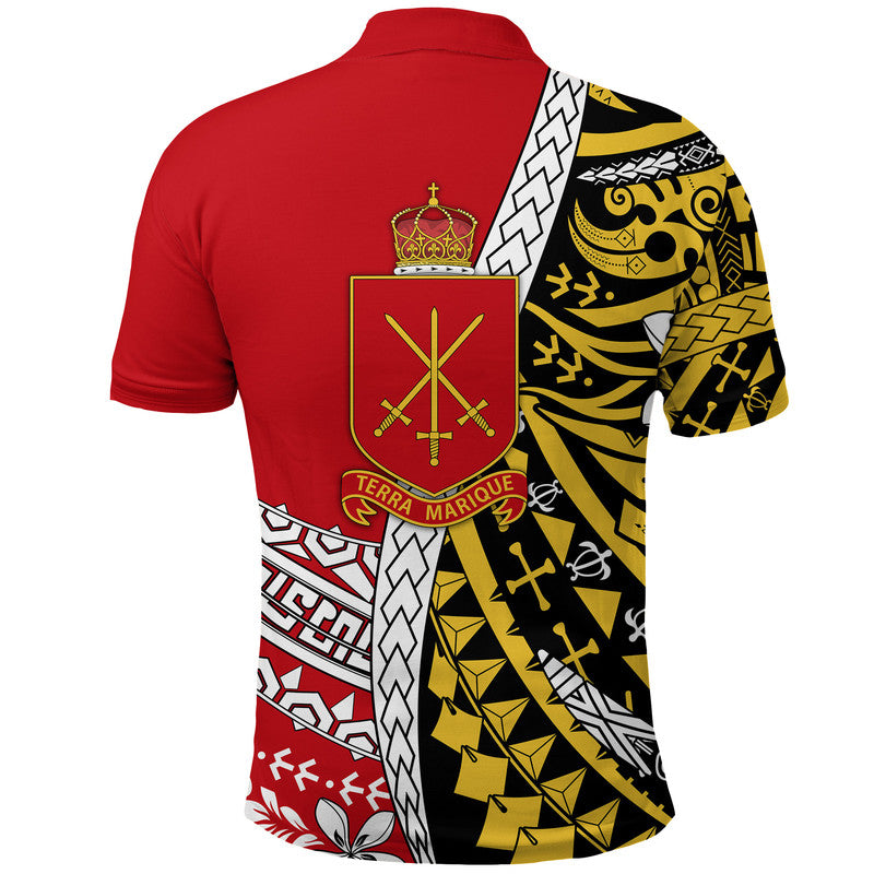 Tonga Terra Marique Polo Shirt Red Polynesian Minimalist Style