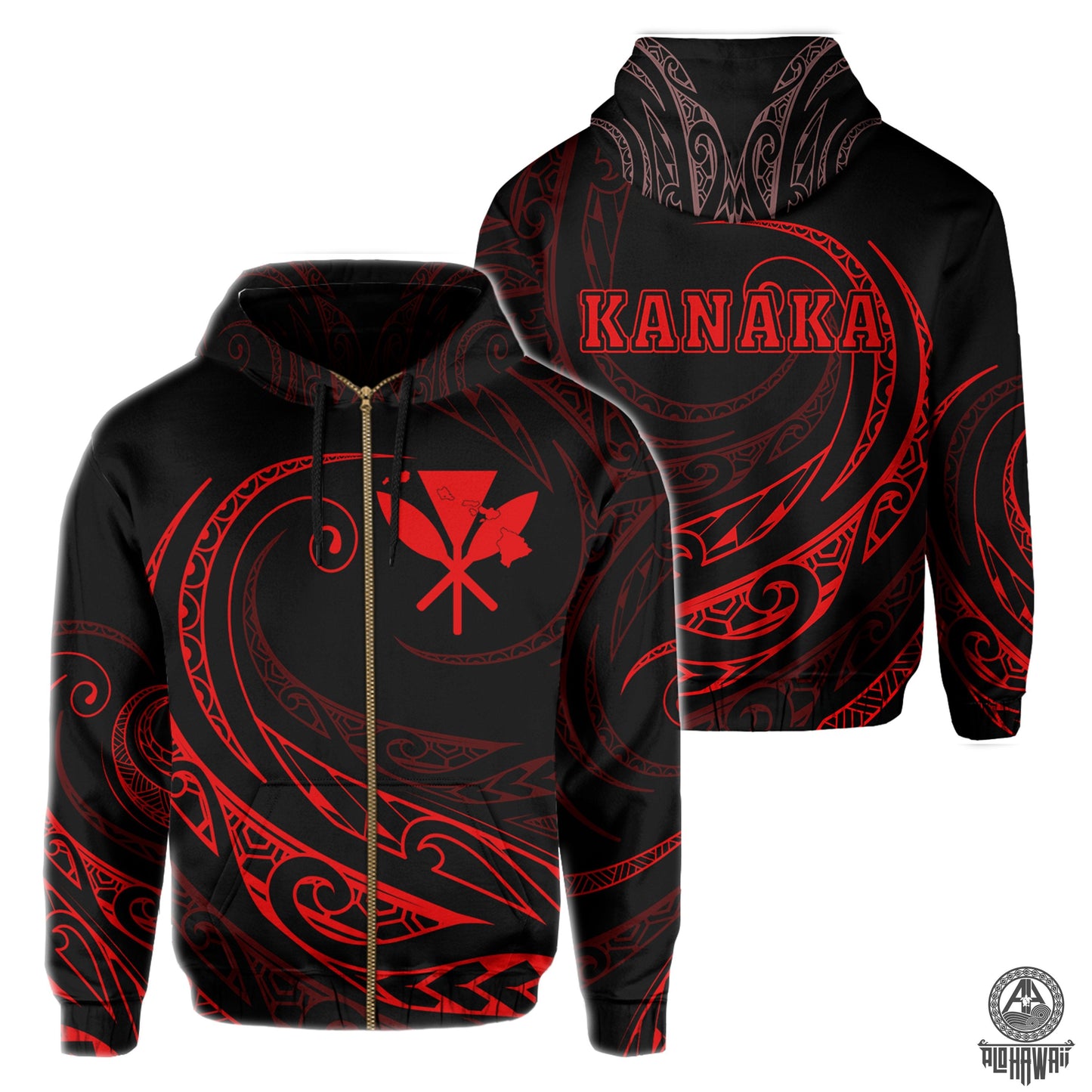 Kanaka Zipper Hoodie Frida Style Red
