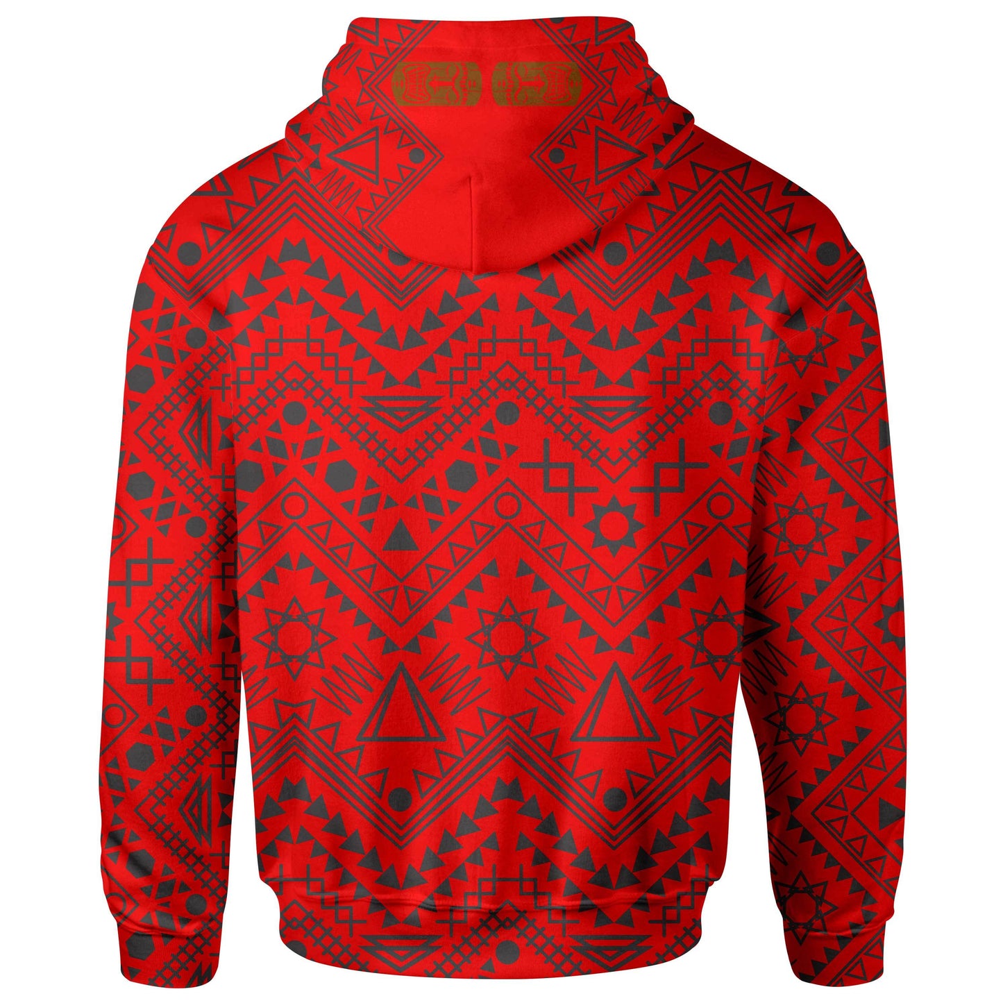 Hawaii Zip-Up Hoodie Aloha Hawaii Tiki Statue Red