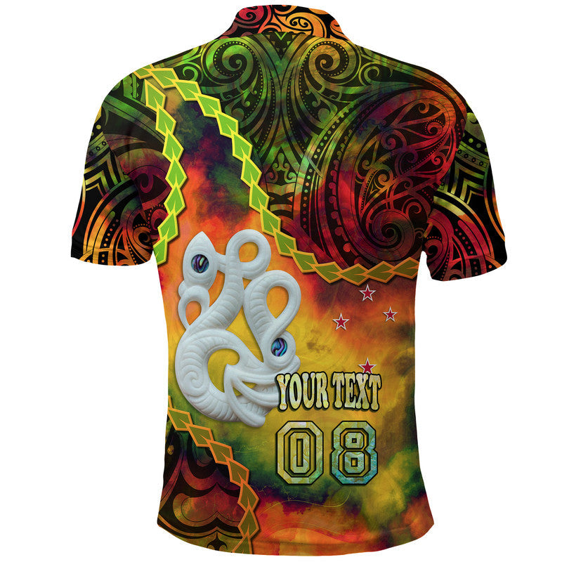 Custom Personalised New Zealand Maori Polo Shirt Aotearoa Manaia Reggae Paua Shell