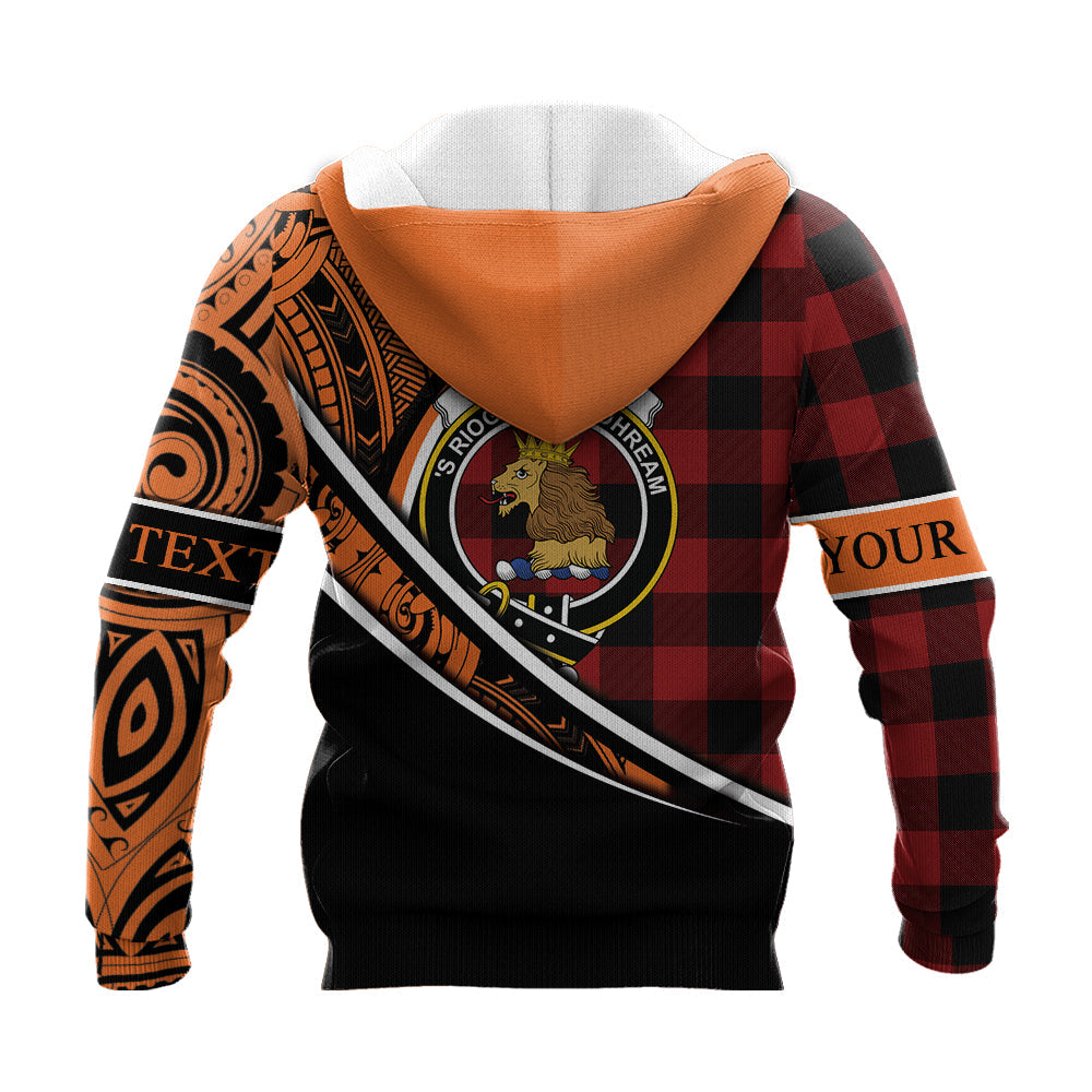 Printivon Rob Roy Macgregor Knitted Hoodie Pattern Polynesian Custom Text