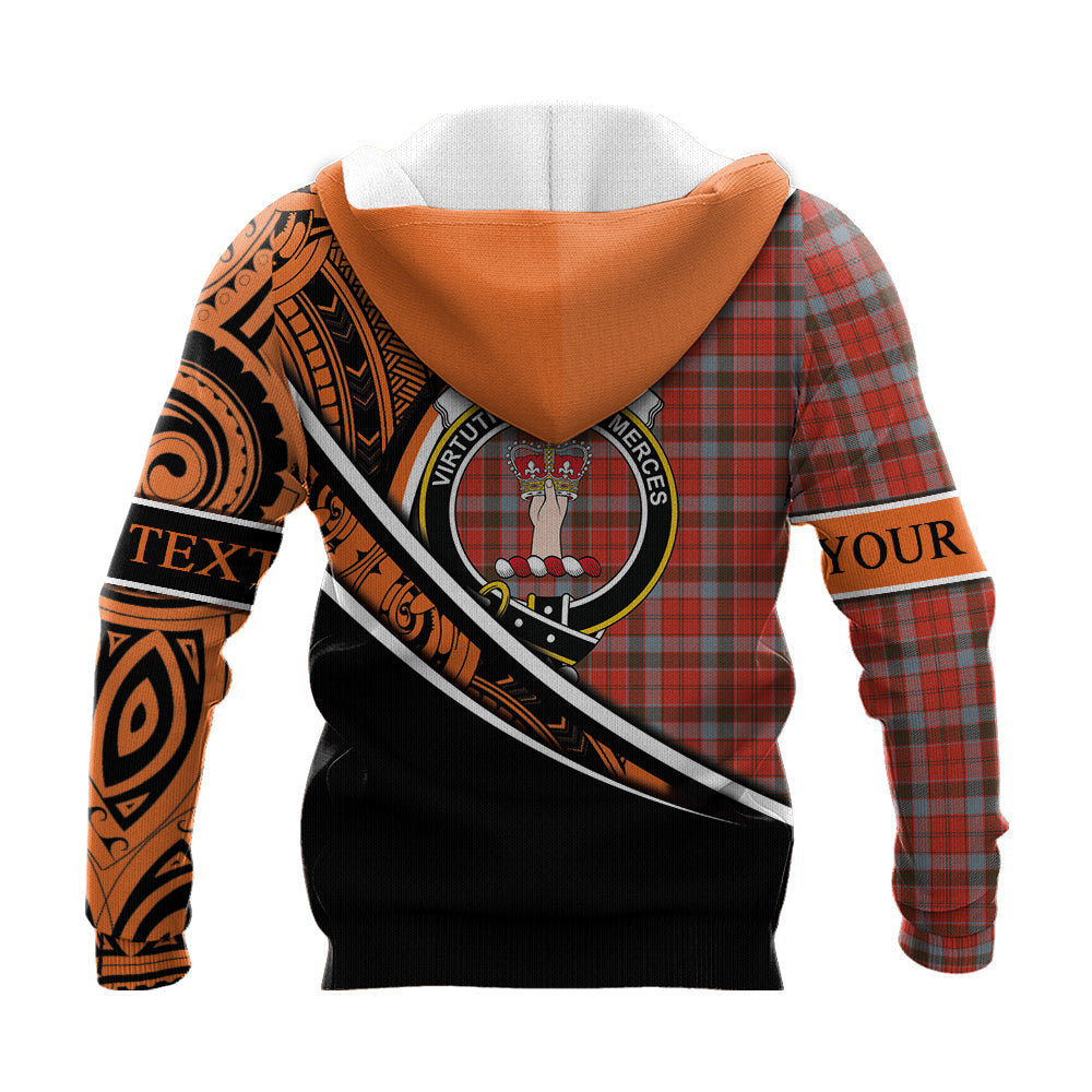 Printivon Robertson Weathered Knitted Hoodie Pattern Polynesian Custom Text