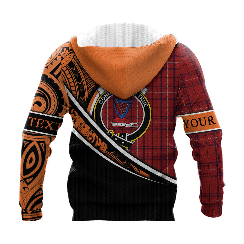 Printivon Rose Of Kilravock Knitted Hoodie Pattern Polynesian Custom Text
