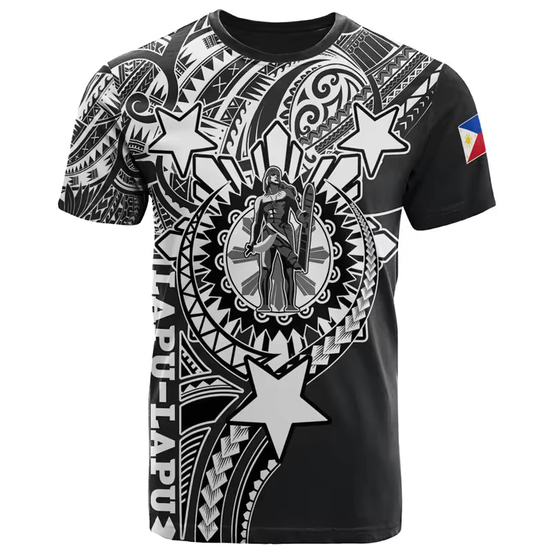 Philippines T Shirt Philippines Polynesian Tribal Pattern O-Neck Unisex Printed Shirt