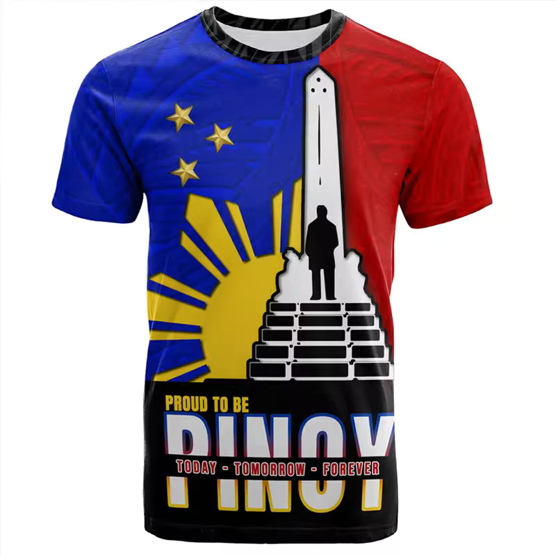 Philippines Flag Shirt Filipinos Pinoy Proud Unisex Red O-Neck Shirt All Over Print