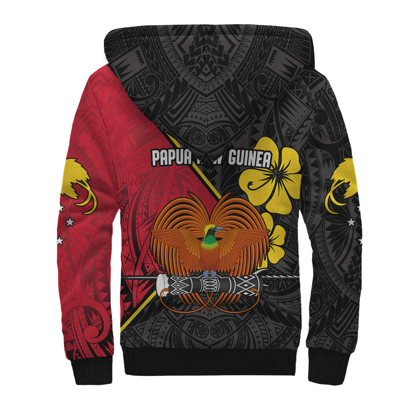 The Kumuls PNG Sherpa Hoodie Papua New Guinea Polynesian Dynamic Style Black