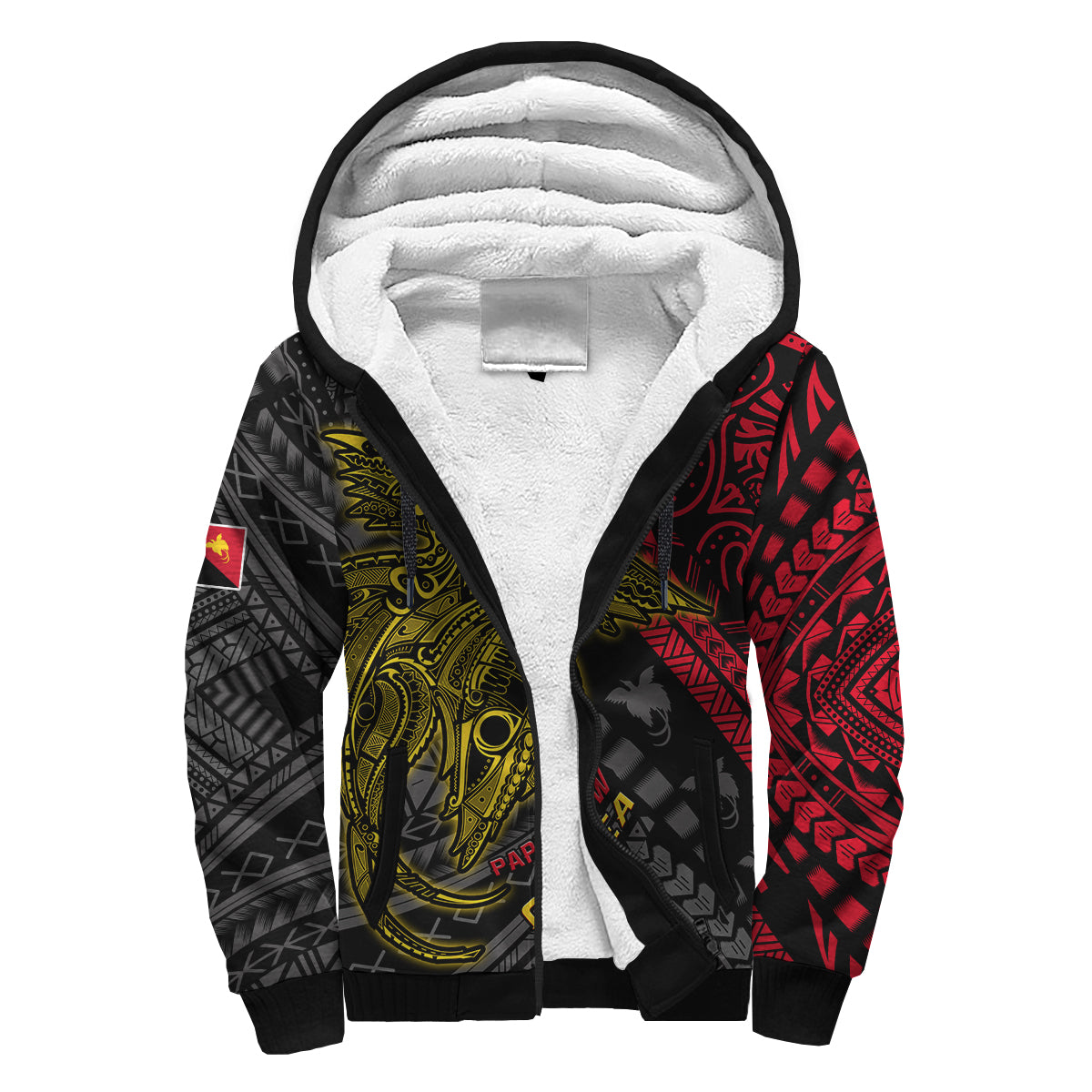 (Custom Text and Number) Papua New Guinea Sherpa Hoodie Raggiana Birds Of Paradise Happy 47th Independence Day