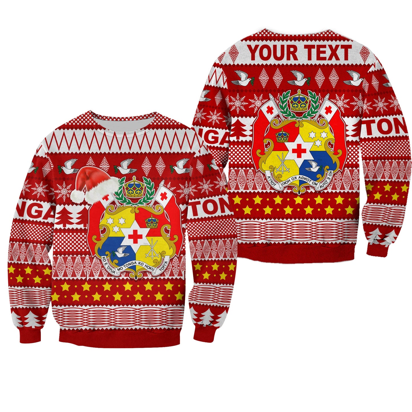 Custom Personalised Tonga Kilisimasi Fiefia Sweatshirt Merry Christmas with Tongan Pattern