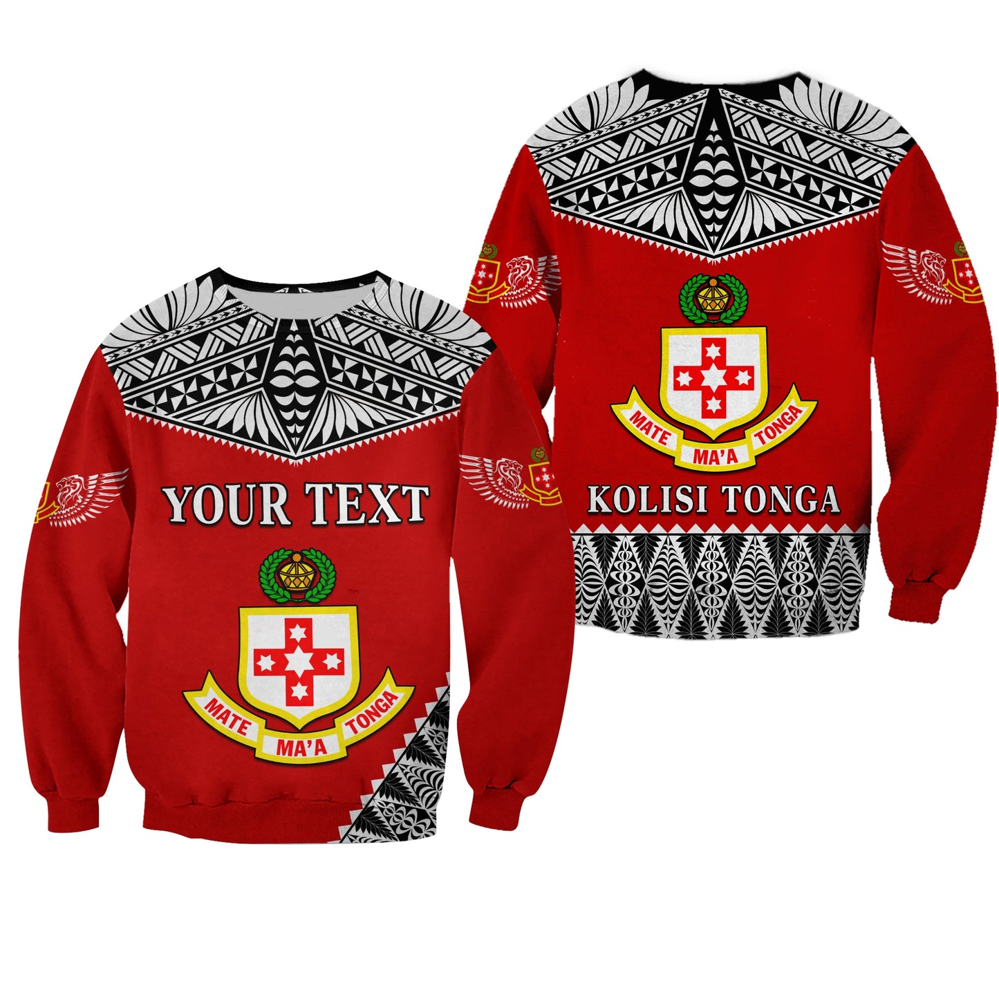 Custom Personalised Kolisi Tonga Sweatshirt College 'Atele Mate Ma'a Tonga