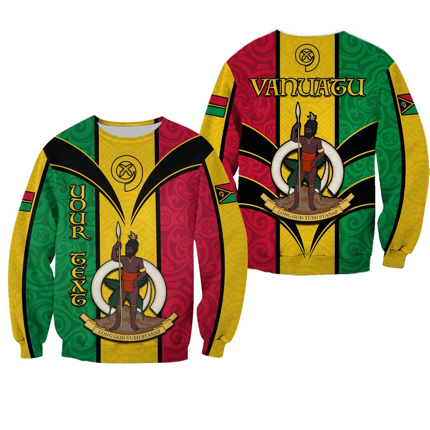 Custom Personalised Vanuatu Sweatshirt Pig Tusk Polynesian