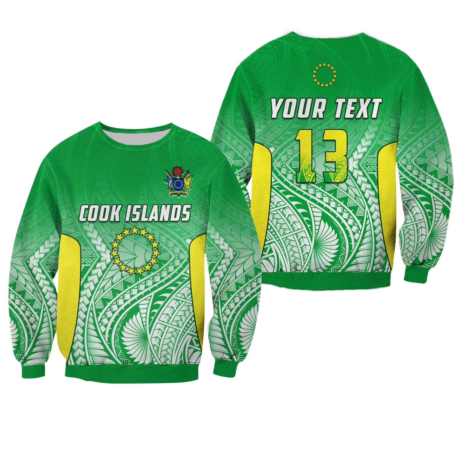 Custom Text and Number Cook Islands Sweatshirt Pattern Be Unique