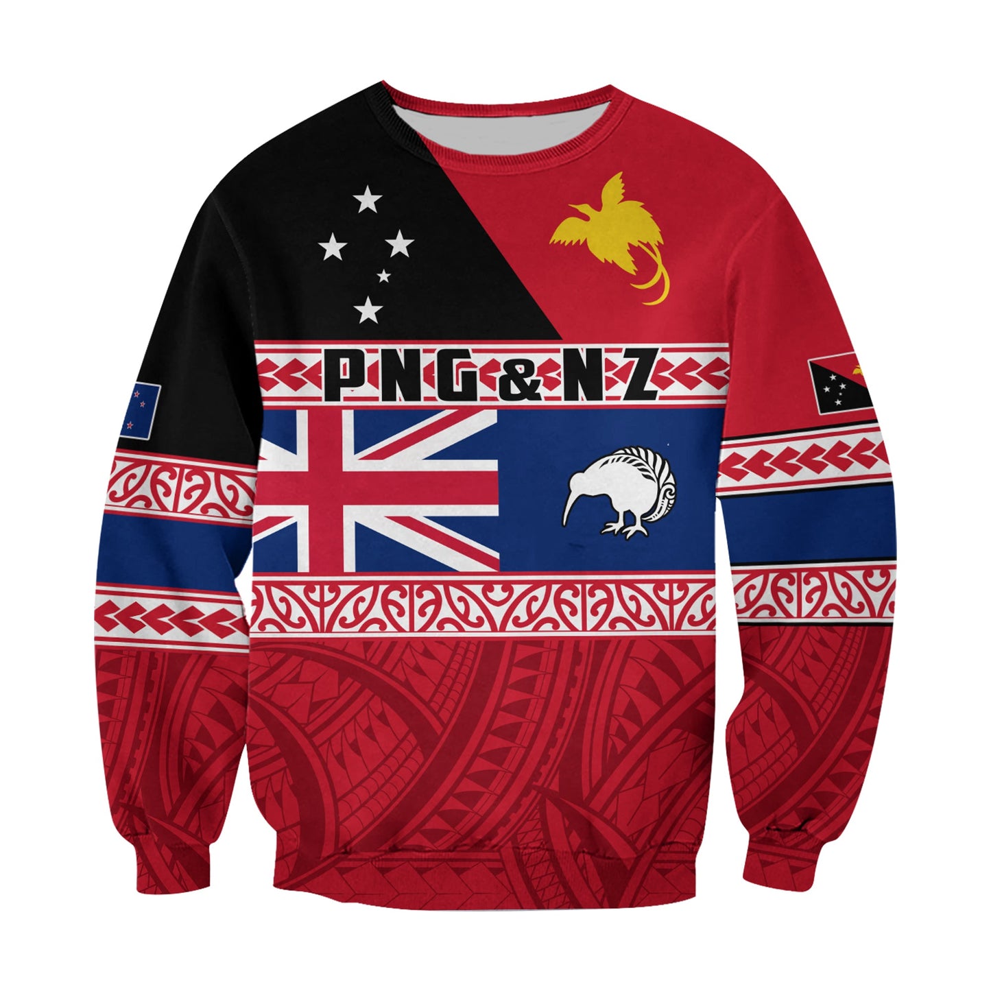 Papua New Guinea and New Zealand Sweatshirt Polynesian PNG and NZ