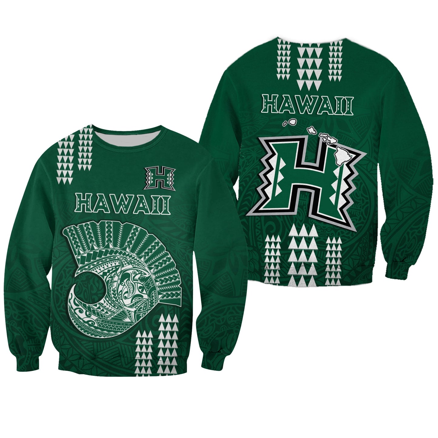 Hawaii Football Sweatshirt Kakau Rainbow Warriors Helmet