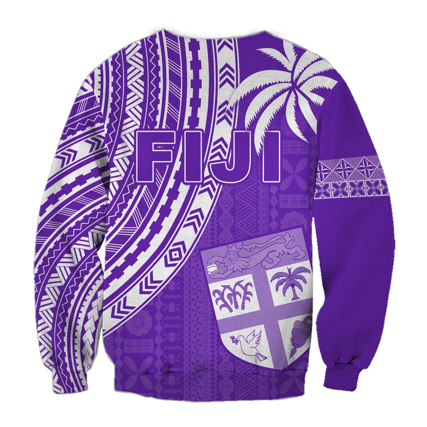 Fiji Rugby Sevens Sweatshirt Fijian 7s Tapa Polynesian Purple