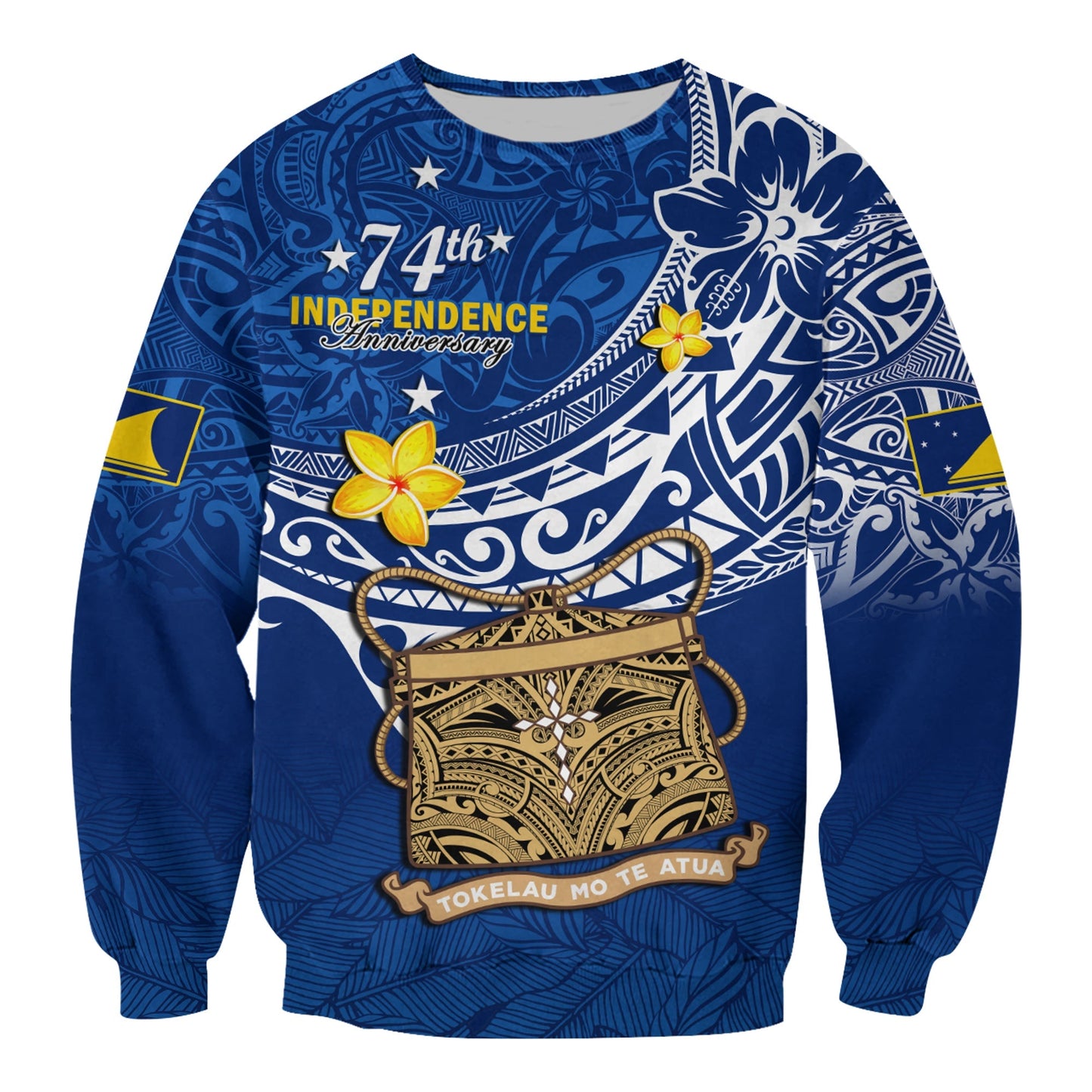 Tokelau Sweatshirt National Badge Polynesian Happy 74th Independence Anniversary