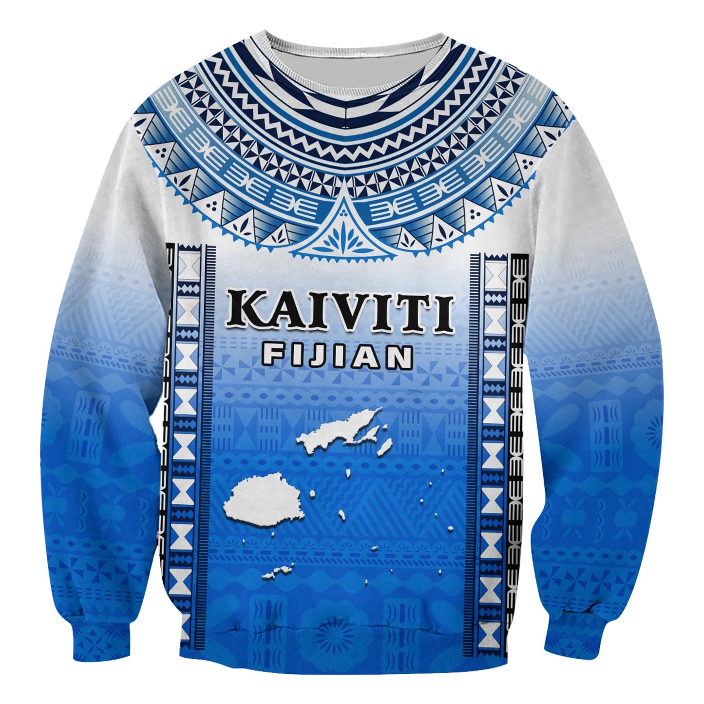 Fiji Sweatshirt Kaiviti Fijian Special Tapa Pattern