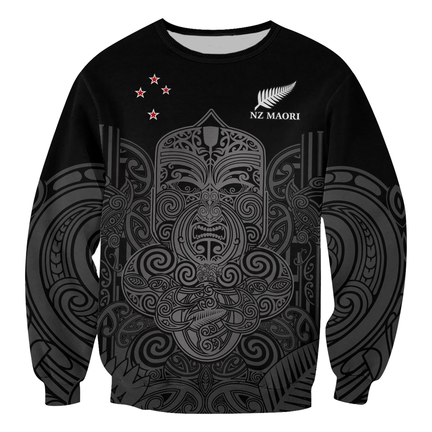 New Zealand Tiki Rugby Sweatshirt NZ Maori Koru Pattern