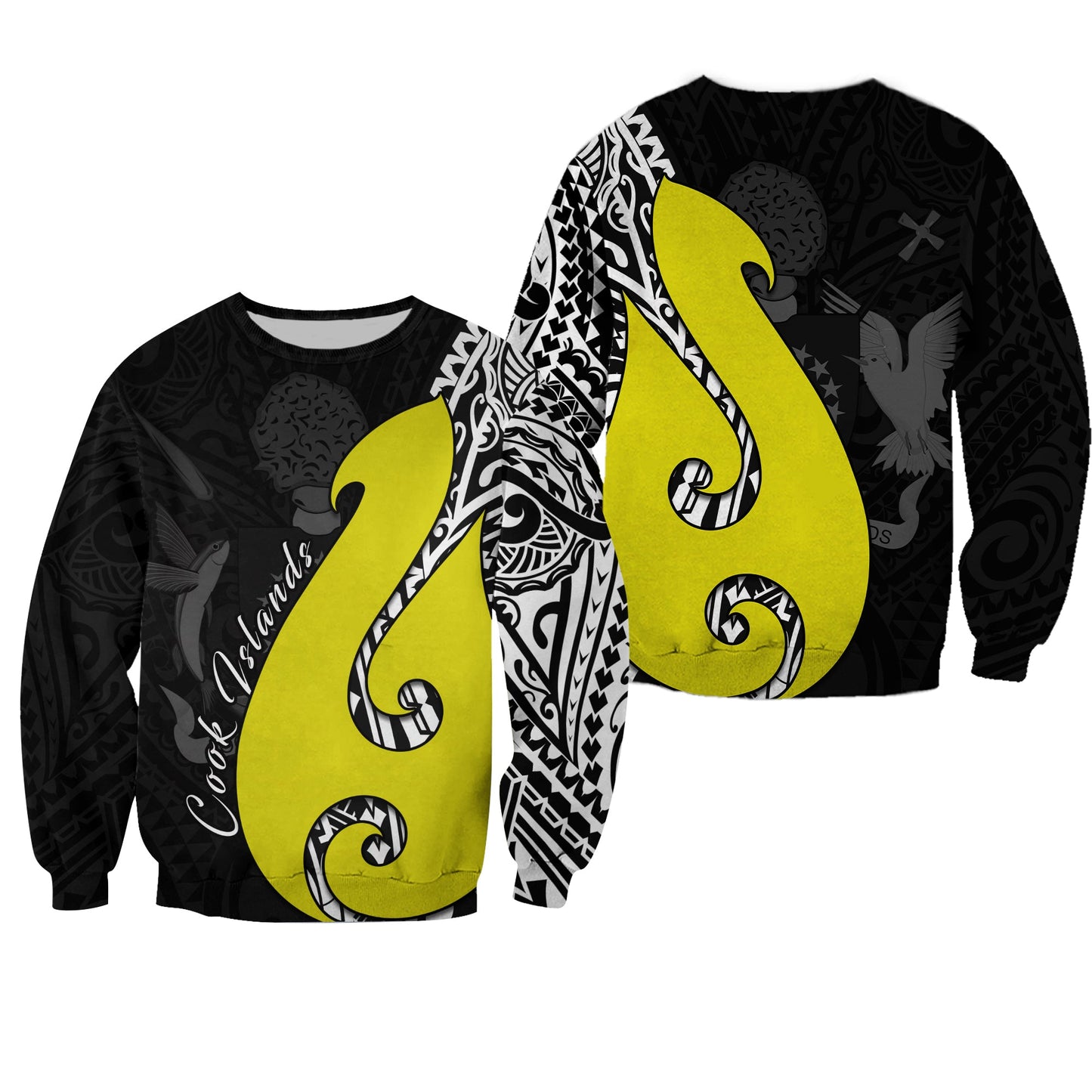 Cook Islands Sweatshirt Matau Polynesian Simple Fish Hook