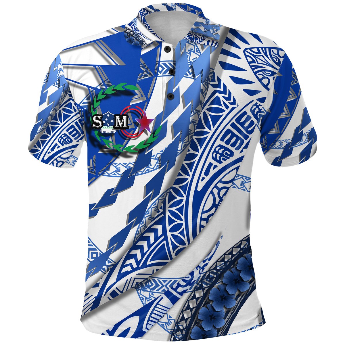 Samoa Polo Shirt Artsy Style - White Samoa Coat Of Arms Shirt