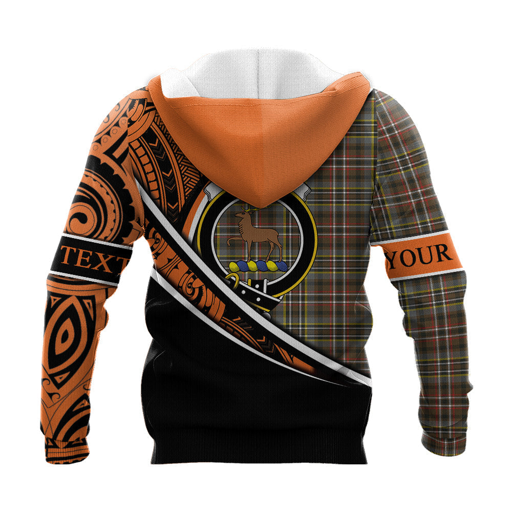 Printivon Scott Green Weathered Knitted Hoodie Pattern Polynesian Custom Text