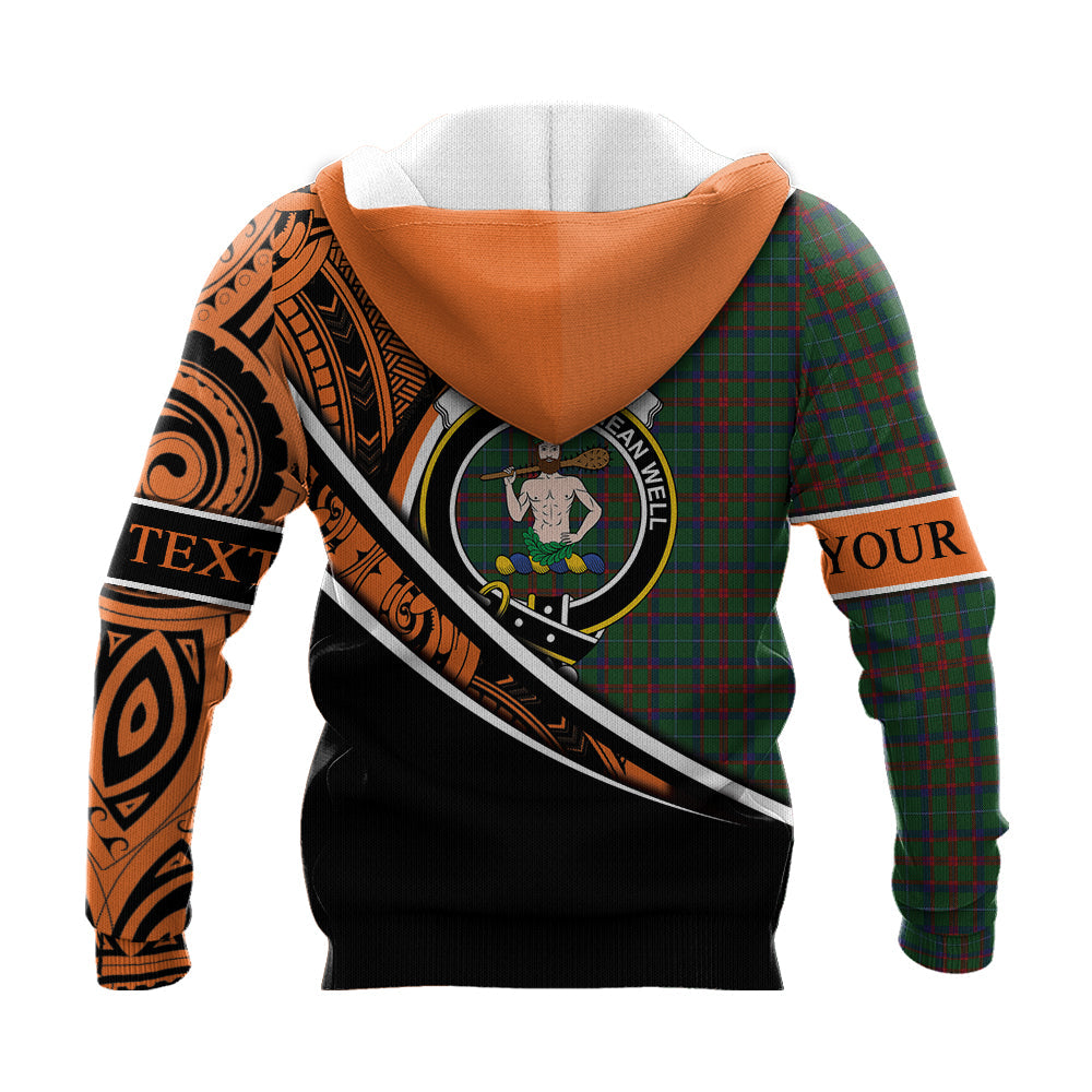 Printivon Shaw Of Tordarroch Green Hunting Knitted Hoodie Pattern Polynesian Custom Text