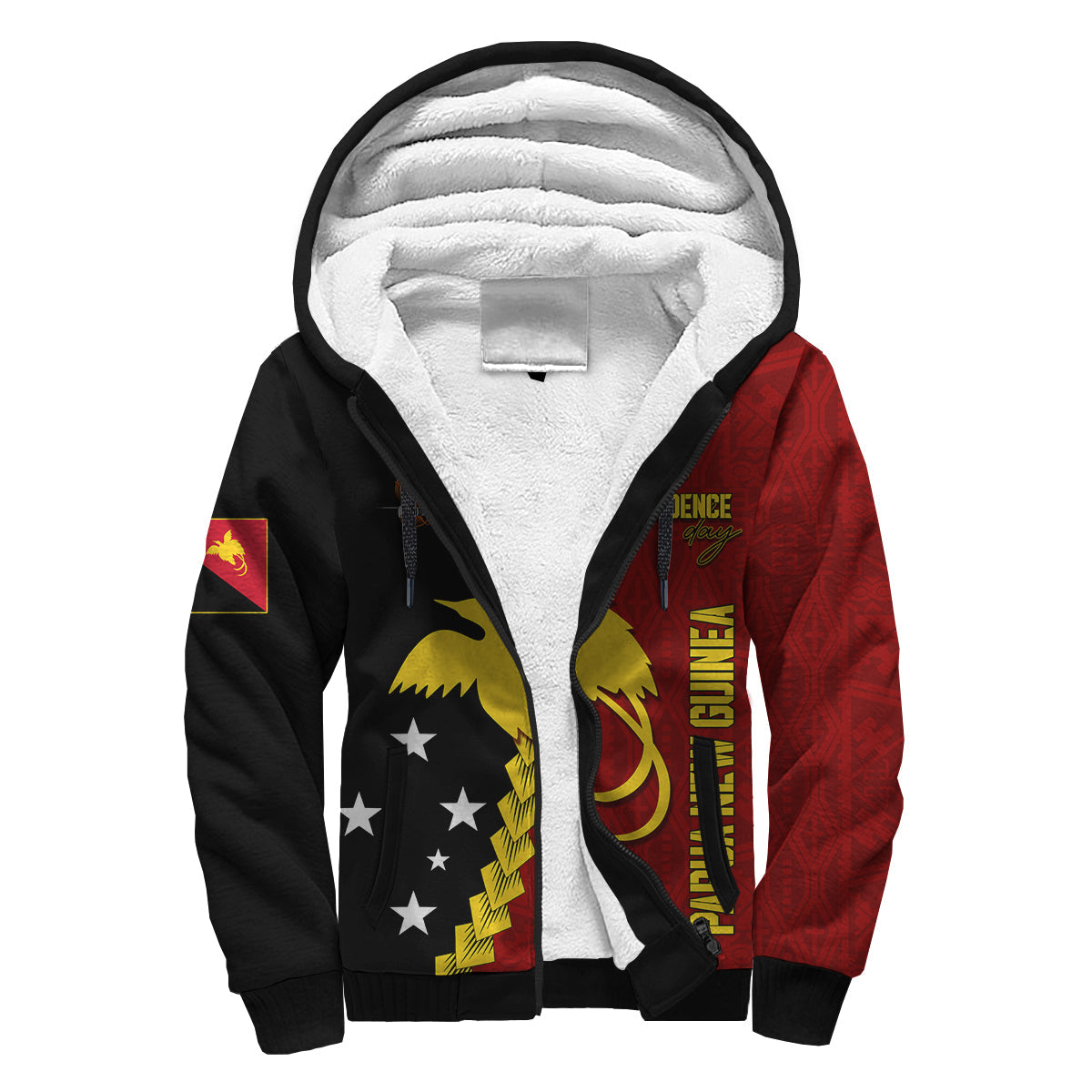 Personalised Papua New Guinea Sherpa Hoodie 47th Independence Anniversary Motu Revareva