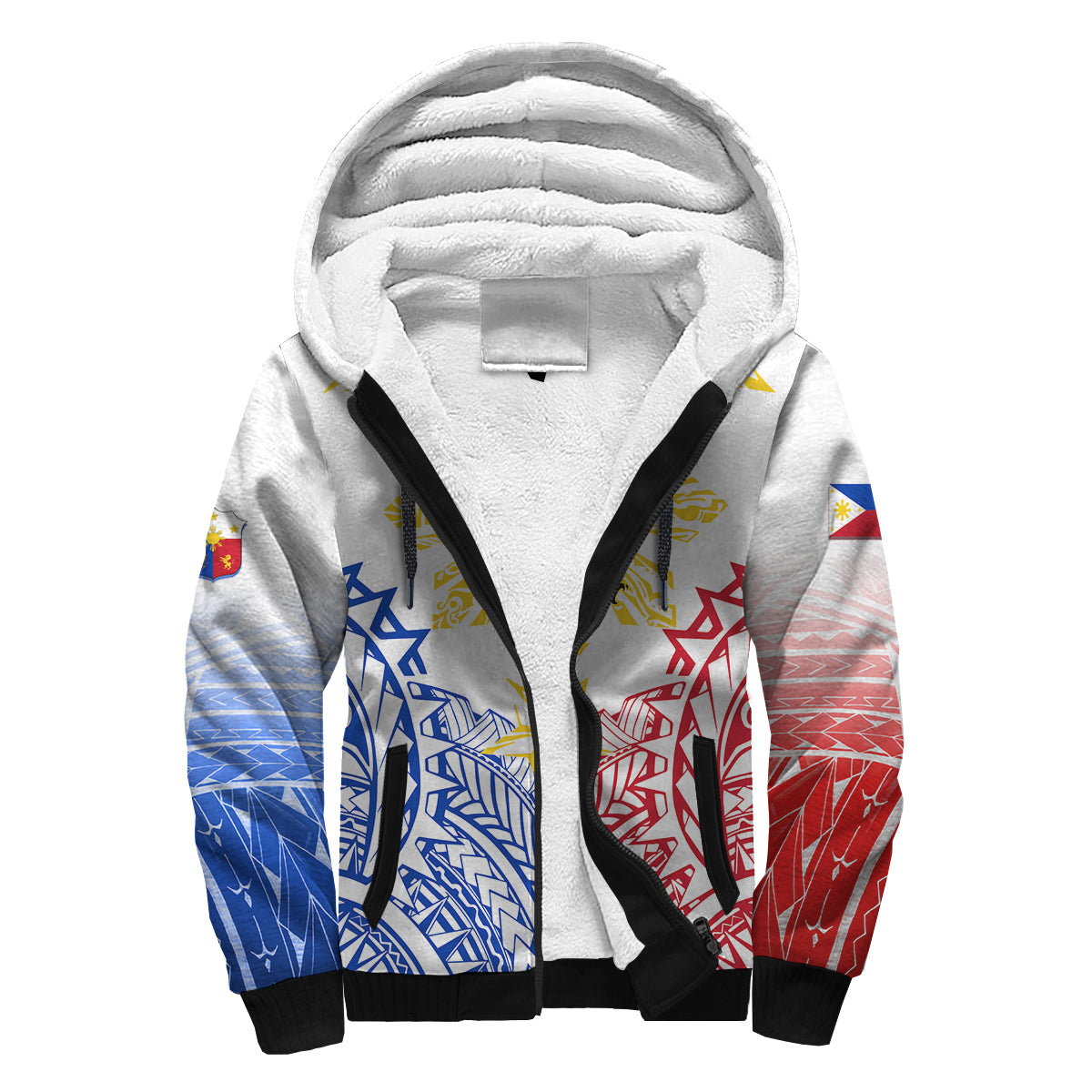 Philippines Personalised Sherpa Hoodie Filipino Sun with Eagle