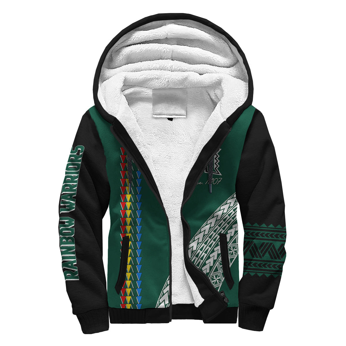 Hawaii Rainbow Warriors Sherpa Hoodie Tribal Arrows Style