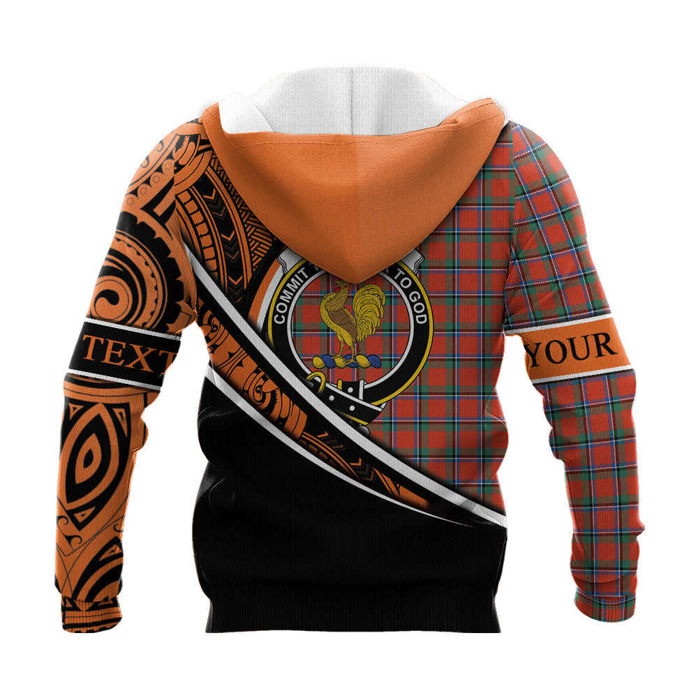 Printivon Sinclair Ancient Knitted Hoodie Pattern Polynesian Custom Text
