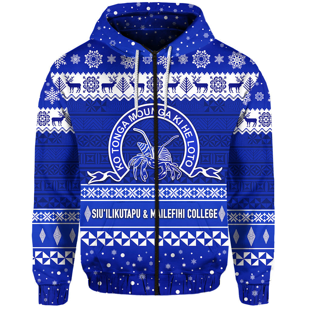 ( Personalised) Siu'ilikutapu & Mailefihi College Christmas Zip Hoodie Simple Style