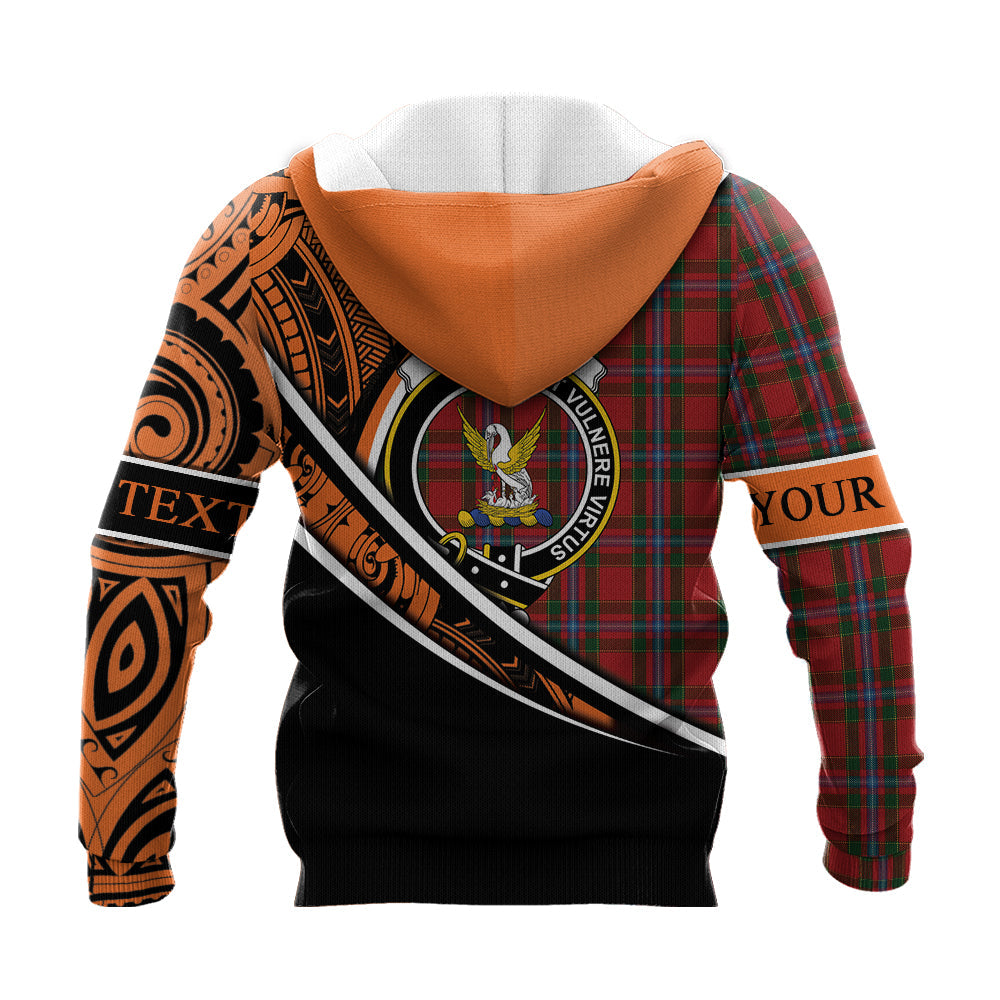 Printivon Stewart Of Fingask Knitted Hoodie Pattern Polynesian Custom Text