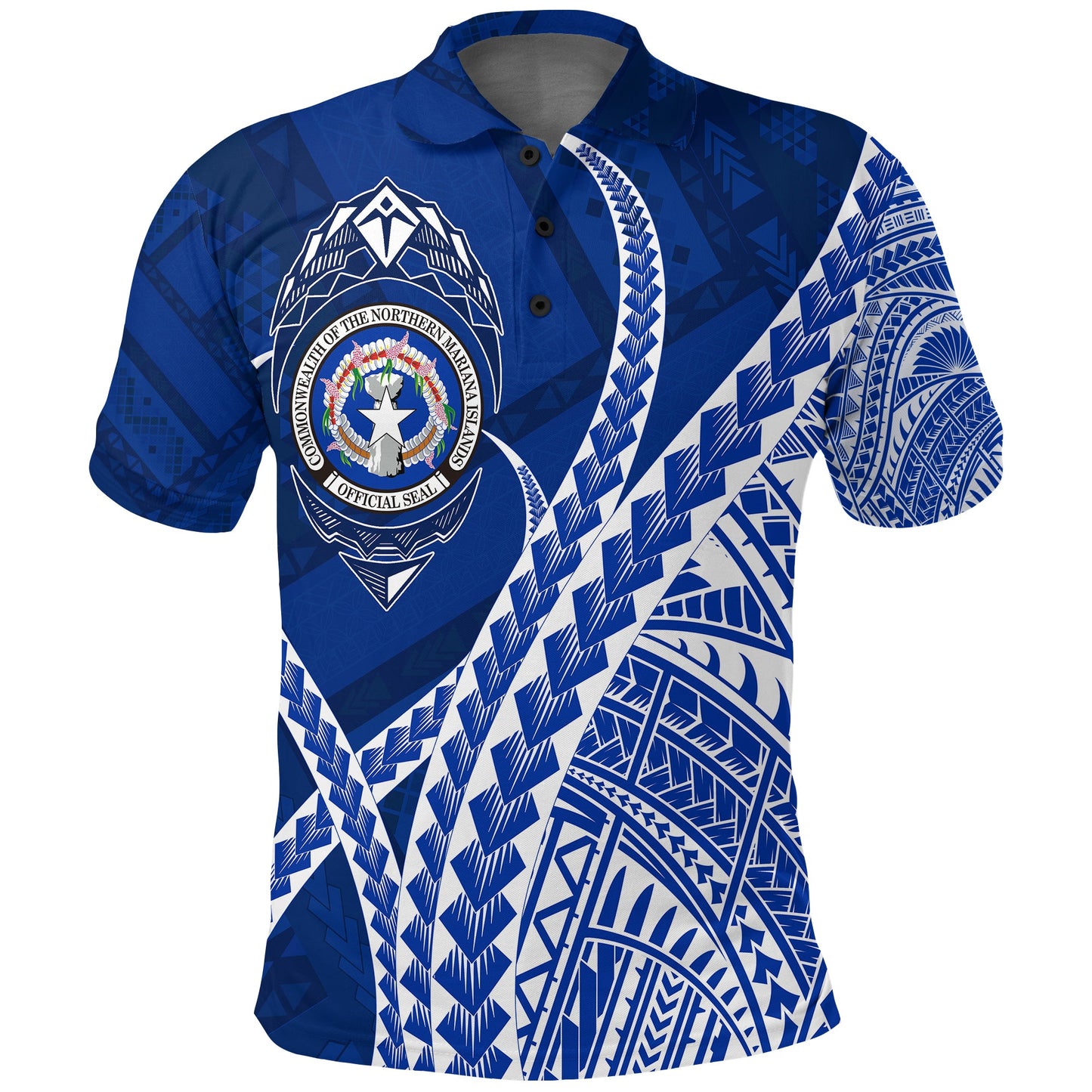 North Mariana Our Story Begins - Geometrical Polynesian Pattern Polo Shirt
