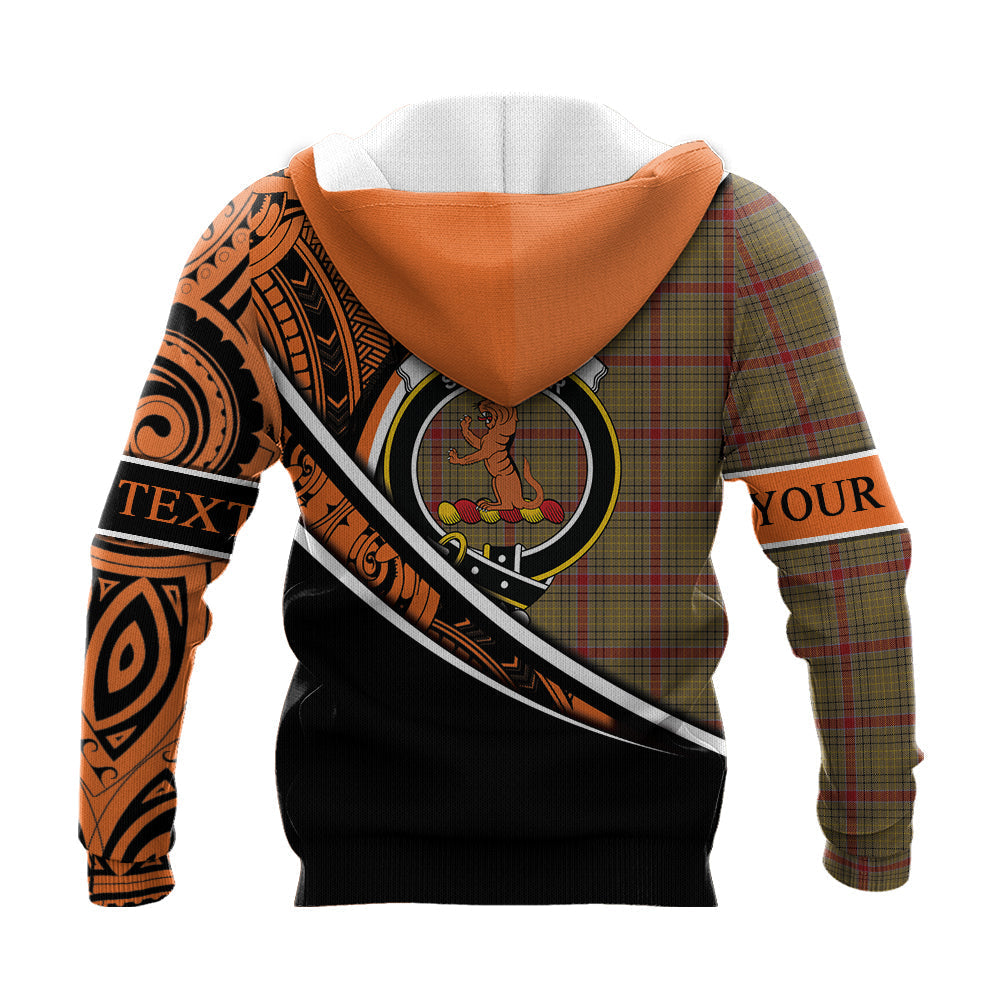 Printivon Sutherland Of Duffus Knitted Hoodie Pattern Polynesian Custom Text