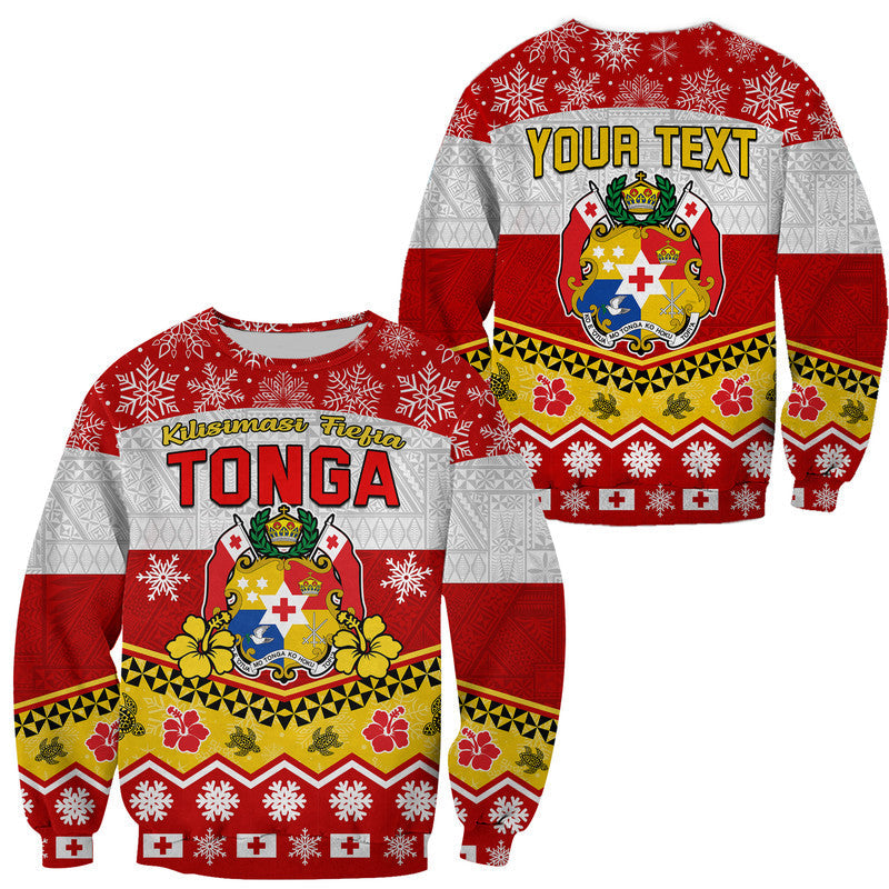 Custom Personalised Tonga Christmas Kilisimasi Fiefia Coat Of Arms Sweater