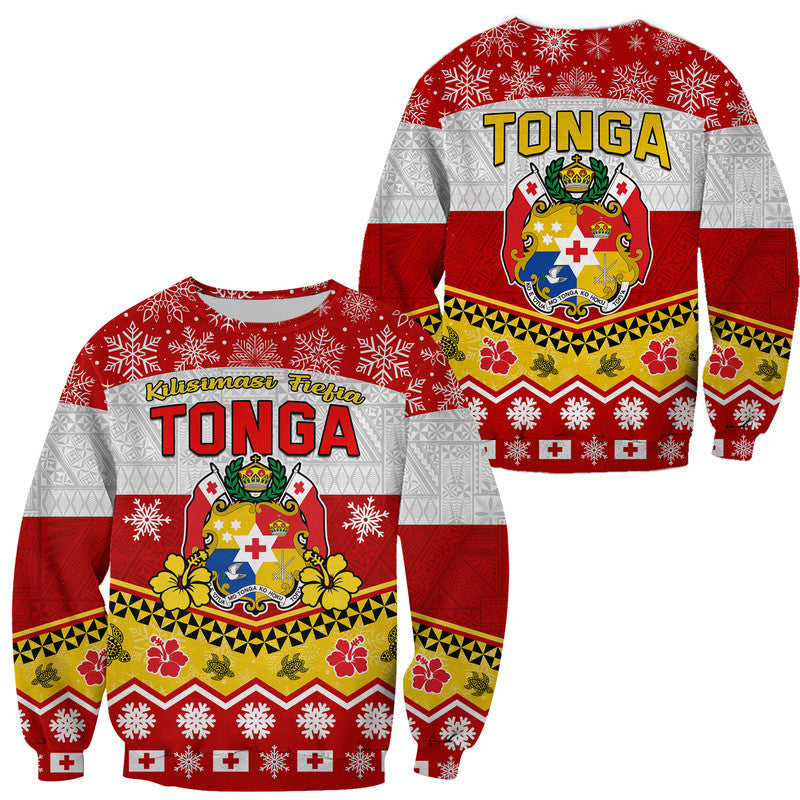 Tonga Christmas Kilisimasi Fiefia Coat Of Arms Sweater