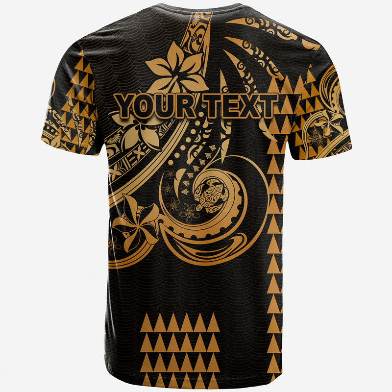 Custom Personalised Kakau Hawaiian Polynesian T Shirt Gold