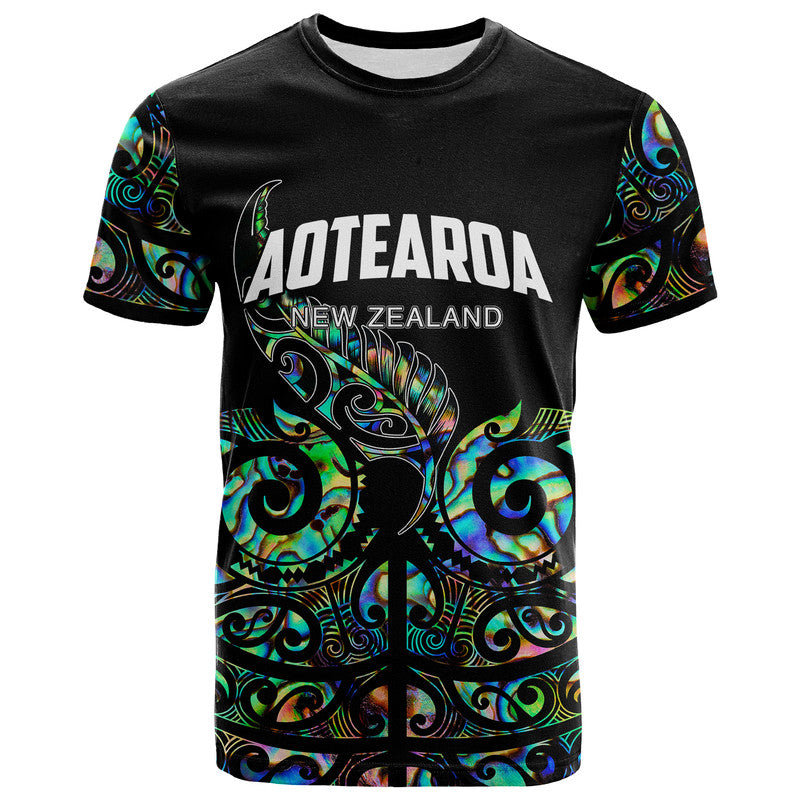 New Zealand Rugby T Shirt - Maori Fern Papua Shell Style