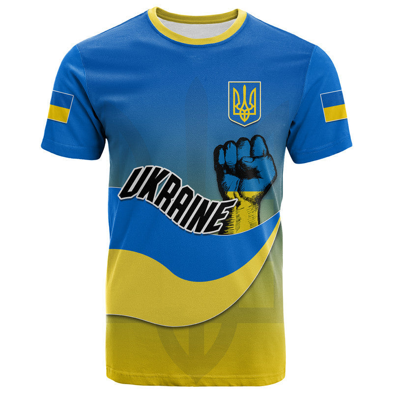Custom Ukraine T Shirt National Flag Style