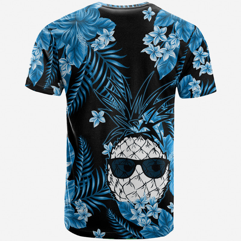 Hawaii Summer Colorful Pineapple T Shirt Light Blue