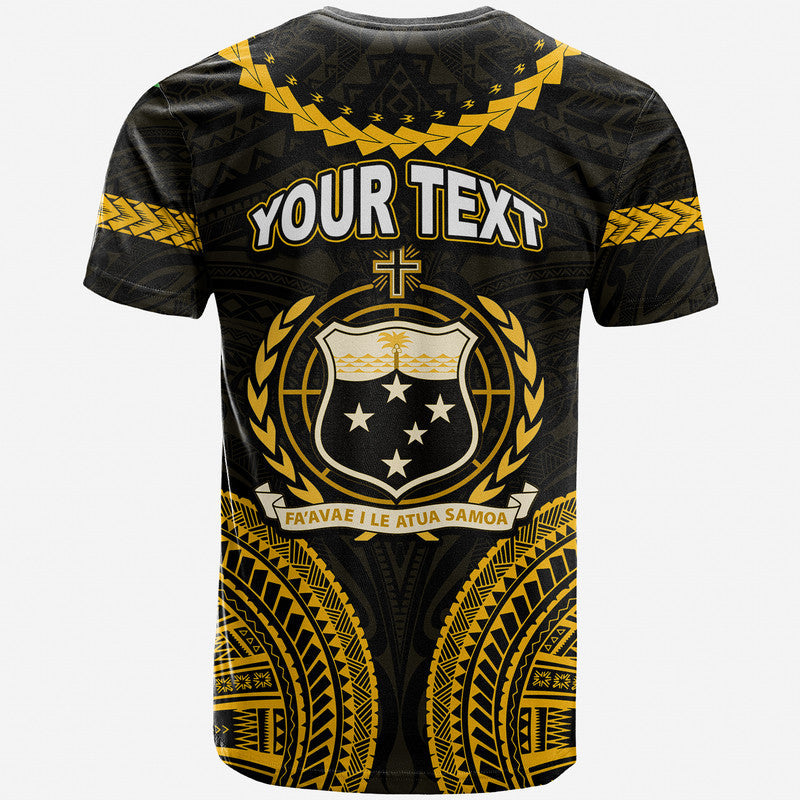 Custom Personalised Samoa Ula Nifo Tribal T Shirt Gold Style