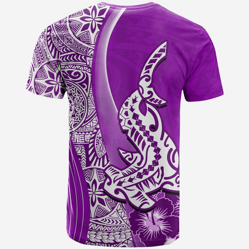 Hawaiian Shark Polynesian T Shirt Vibe Purple Style