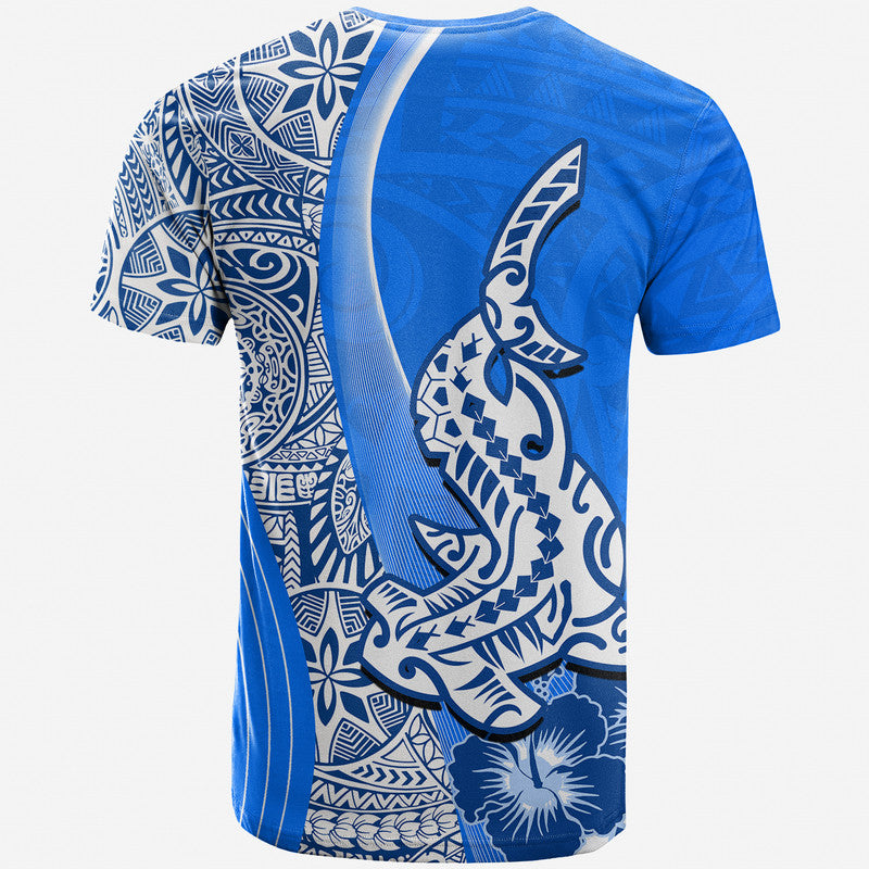 Hawaiian Shark Polynesian T Shirt Vibe Blue Style