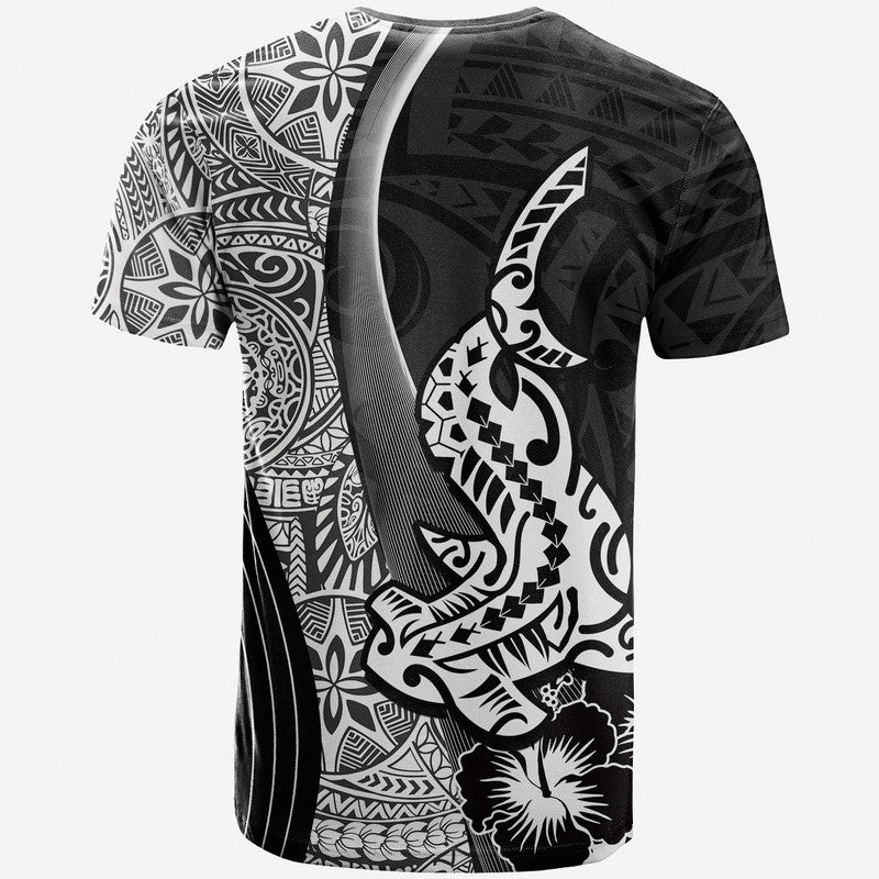 Hawaiian Shark Polynesian T Shirt Vibe Black Style