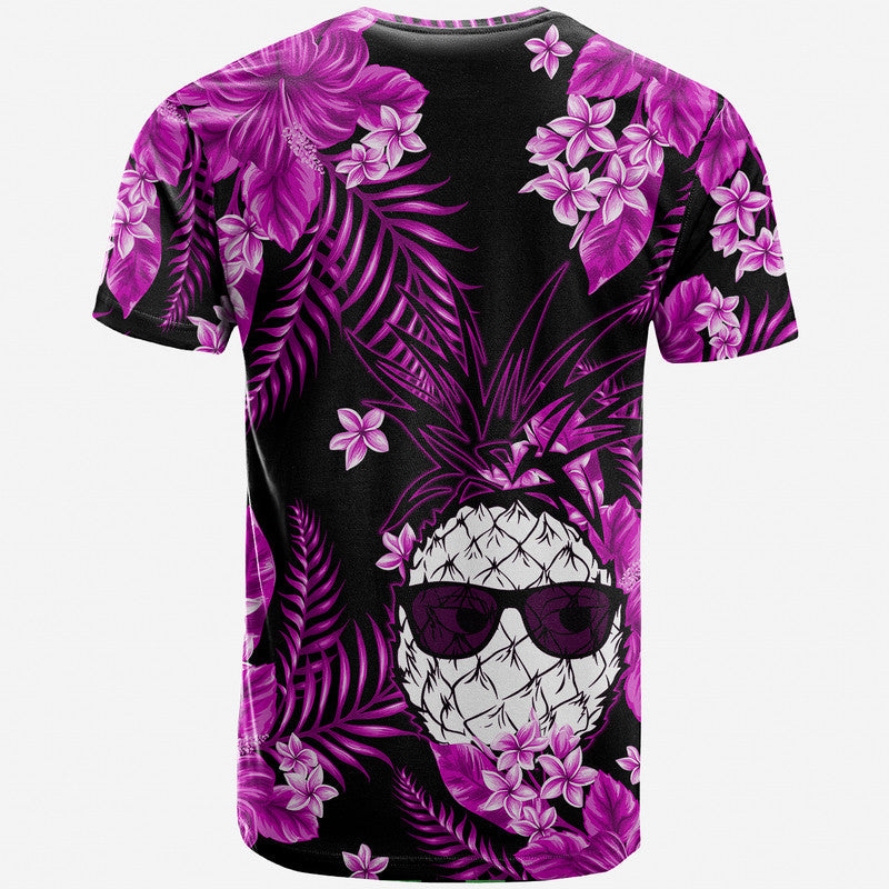Hawaii Summer Colorful Pineapple T Shirt Purple