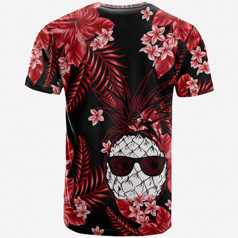 Hawaii Summer Colorful Pineapple T Shirt Red