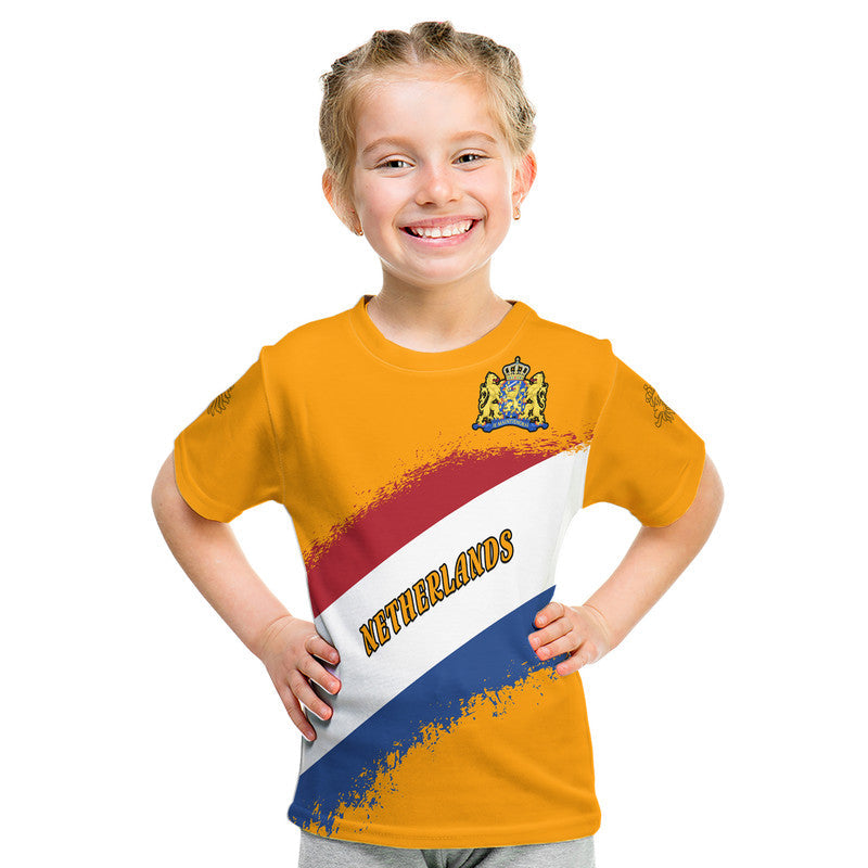 Netherlands Football Flag Style T Shirt