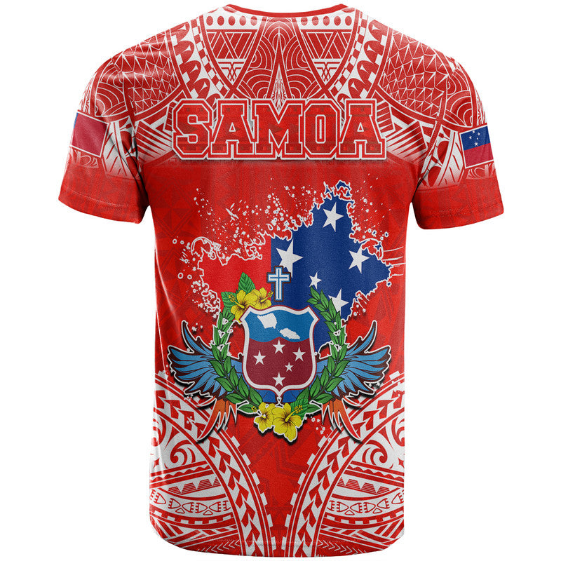 Toa Samoa Polynesian Rugby T Shirt Samoan Flag Red Color