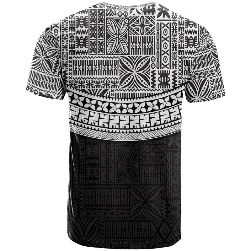 Fiji Tribal Black T Shirt Polynesian Chest White Style
